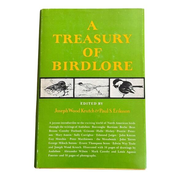 A Treasury of Birdlore Joseph Wood Krutch Paul S. Eriksson HB 1962 Bird Watching - Picture 1 of 7